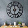 Wallity Reloj de Pared Decorativo Circle XL, Metal Negro 70x70 cm, Elegante y Moderno